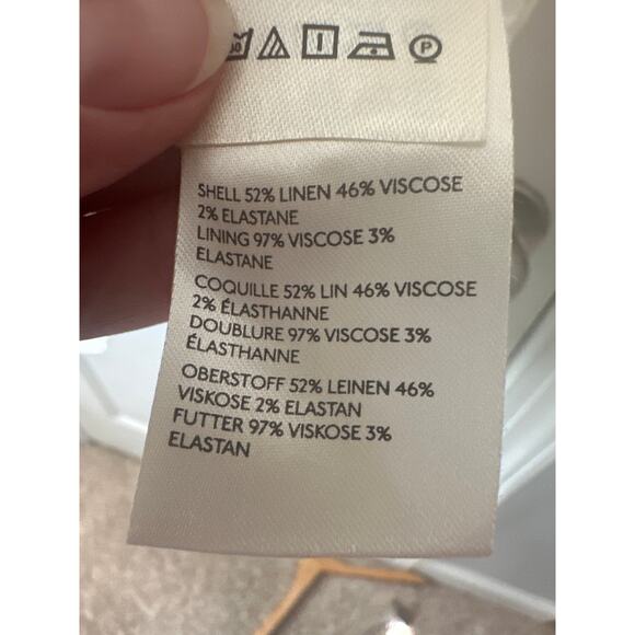 Anthropologie NWT White Linen Blend Ruched Collared Mini Dress 1X - Picture 9 of 10